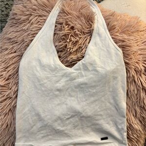 Hollister Cream Halter Tank Top